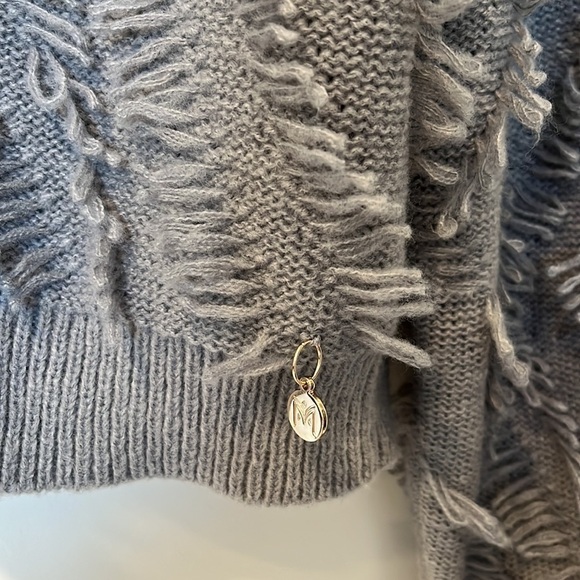 Milly Knit Sweater Loop Fringe Crop Top - Picture 6 of 8